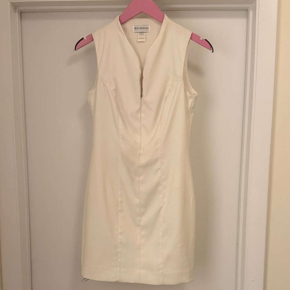 Hugo Buscati White Sleeveless Mini Dress